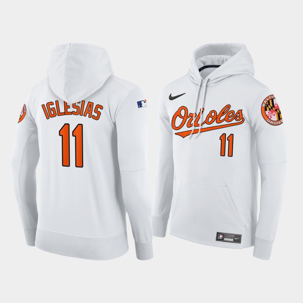 Men Baltimore Orioles #11 Iglesias white home hoodie 2021 MLB Nike Jerseys
